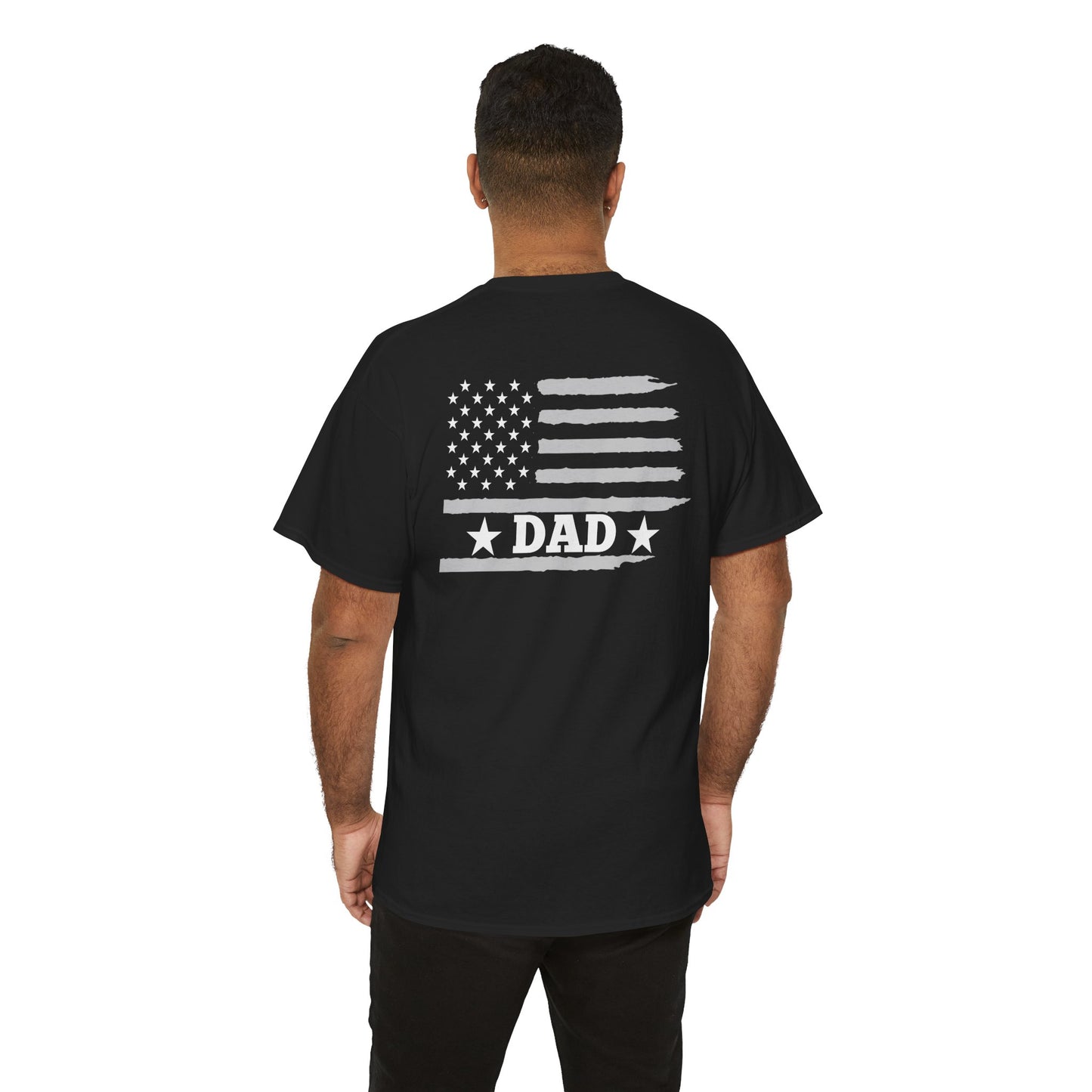 Dad American Flag Patriotic Graphic Tee (Father's Day, 4th of July, Christmas)