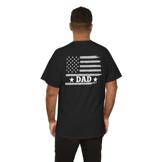 Dad American Flag Patriotic Graphic Tee (Father's Day, 4th of July, Christmas)