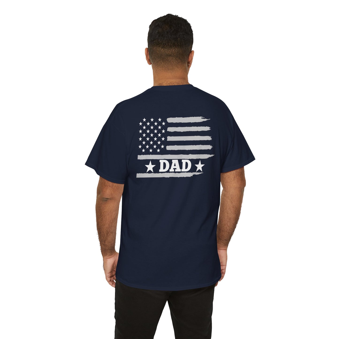 Dad American Flag Patriotic Graphic Tee (Father's Day, 4th of July, Christmas)