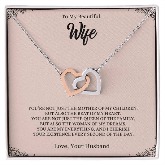 To My Beautiful Wife | You Are My Everything - Interlocking Hearts necklace