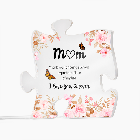 Mom I Love You Forever Printed Acrylic Puzzle Plaque Mother's Day Gift