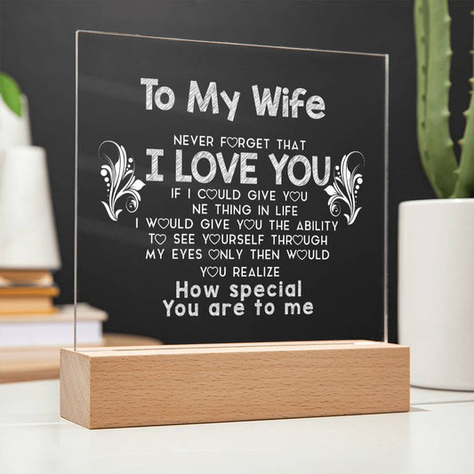 To My Wife | Square Acrylic Plaque!